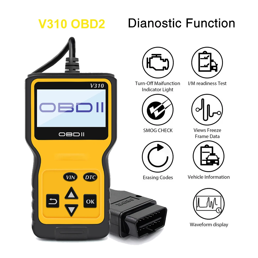 Universal V310 OBD2 Code Reader Car Auto Fault Diagnostic Tool OBDII Car Scanner Engine Diagnostic Automobile Tools Accessories