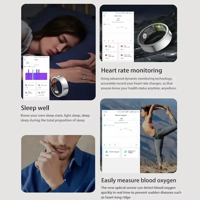 SR05 Smart Ring Bluetooth-совместимое 5.1 Кольца для здоровья и фитнеса Мультиспортивные режимы Спортивное кольцо для здоровья Монитор здоровья для iOS Android