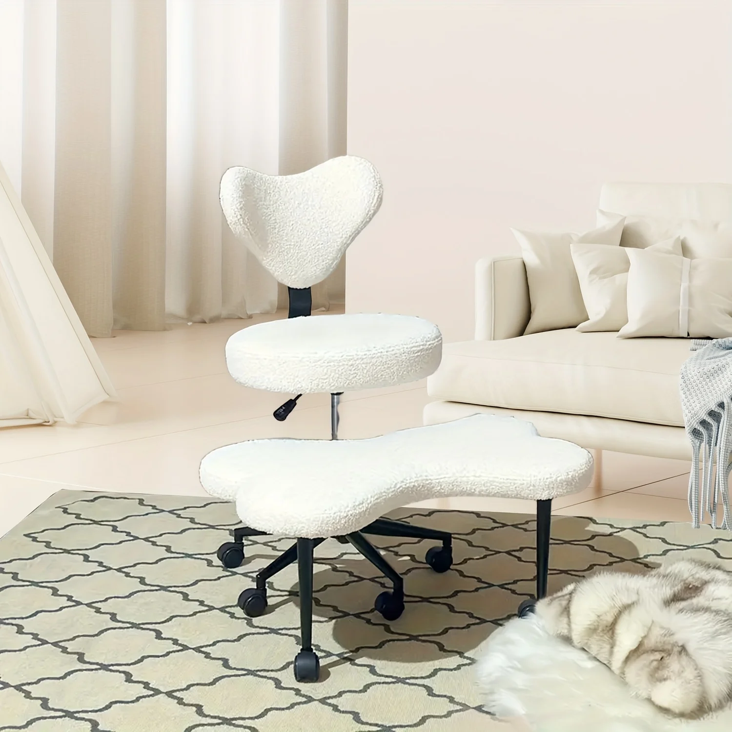 1pcs Ergonomic Cross Leg Chair - 360 Degree Swivel Footrest, Adjustable Seat, Strong Back Support, Suitable Christmas Gift image 6