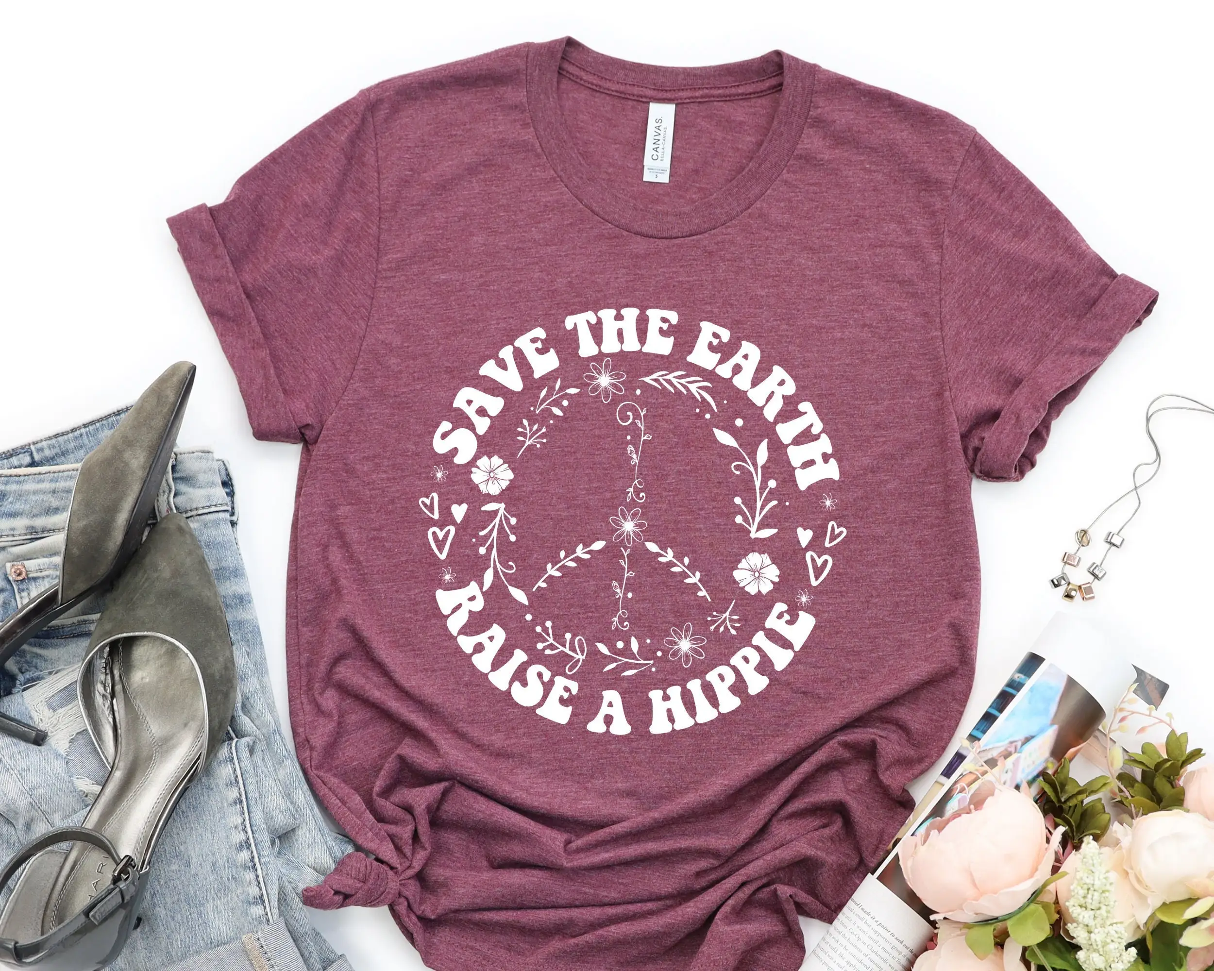 Save The Earth T Shirt Raise A Hippie Day Soul Cute Environmental