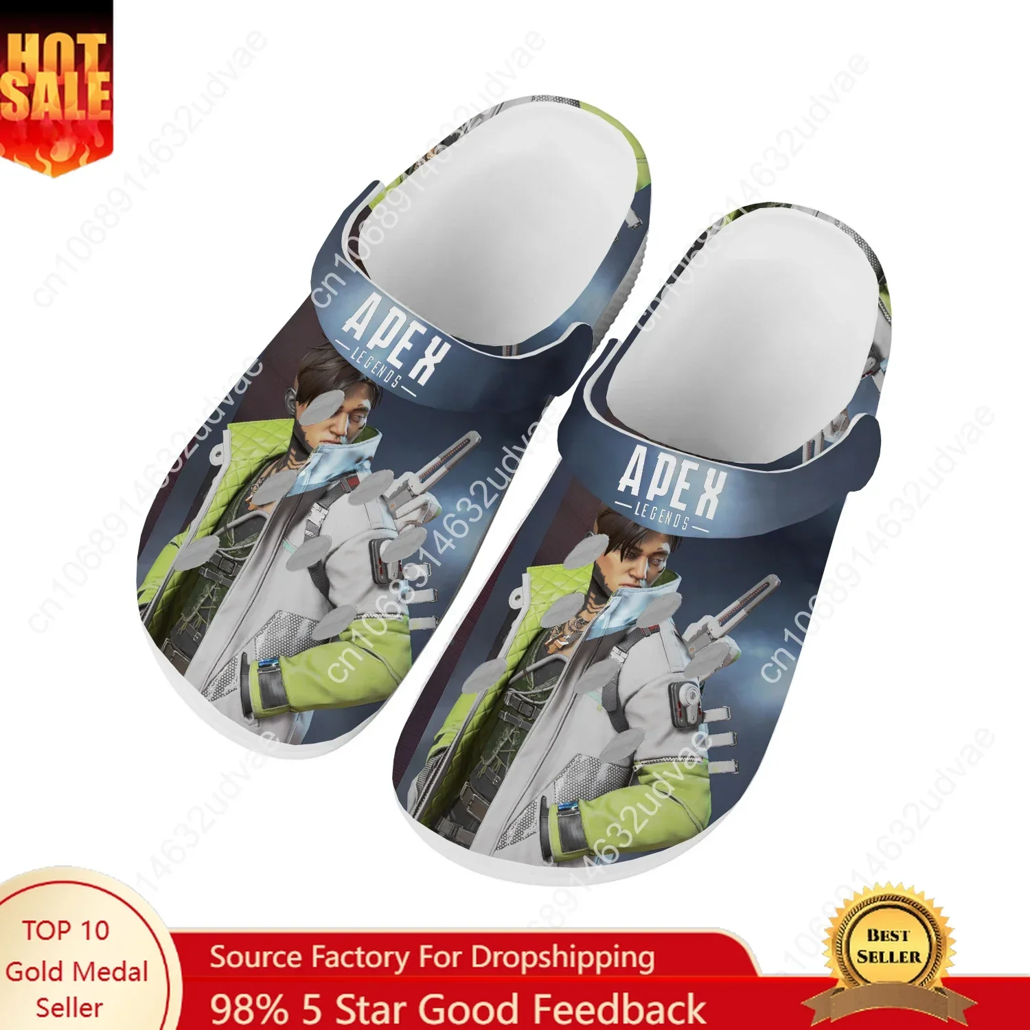 

A-Apex Legends Water Shoes Mens Womens Comfortable Fashion Home Garden Clogs Customizd Sandals Beach Breathable Hole Slippers