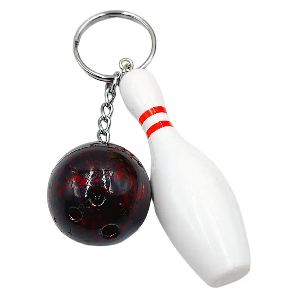 Car Key Chain Bowling Mini Ball Shape Smooth Surface Key Ring Easy Installation Sports Keyring Pendant Man Women Gift
