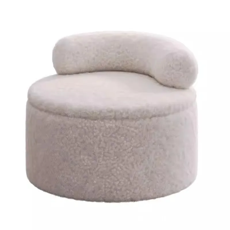 

Makeup stool with wheels bedroom room Internet celebrity living room light luxury chair mobile backrest round