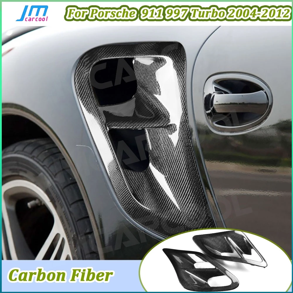 

JMCARCOOL из углеродного волокна для Porsche 911 997 Turbo 2004-2012, задняя боковая крышка вентиляционного отверстия, боковое крыло автомобиля, выходное отверстие, рамка, отделка