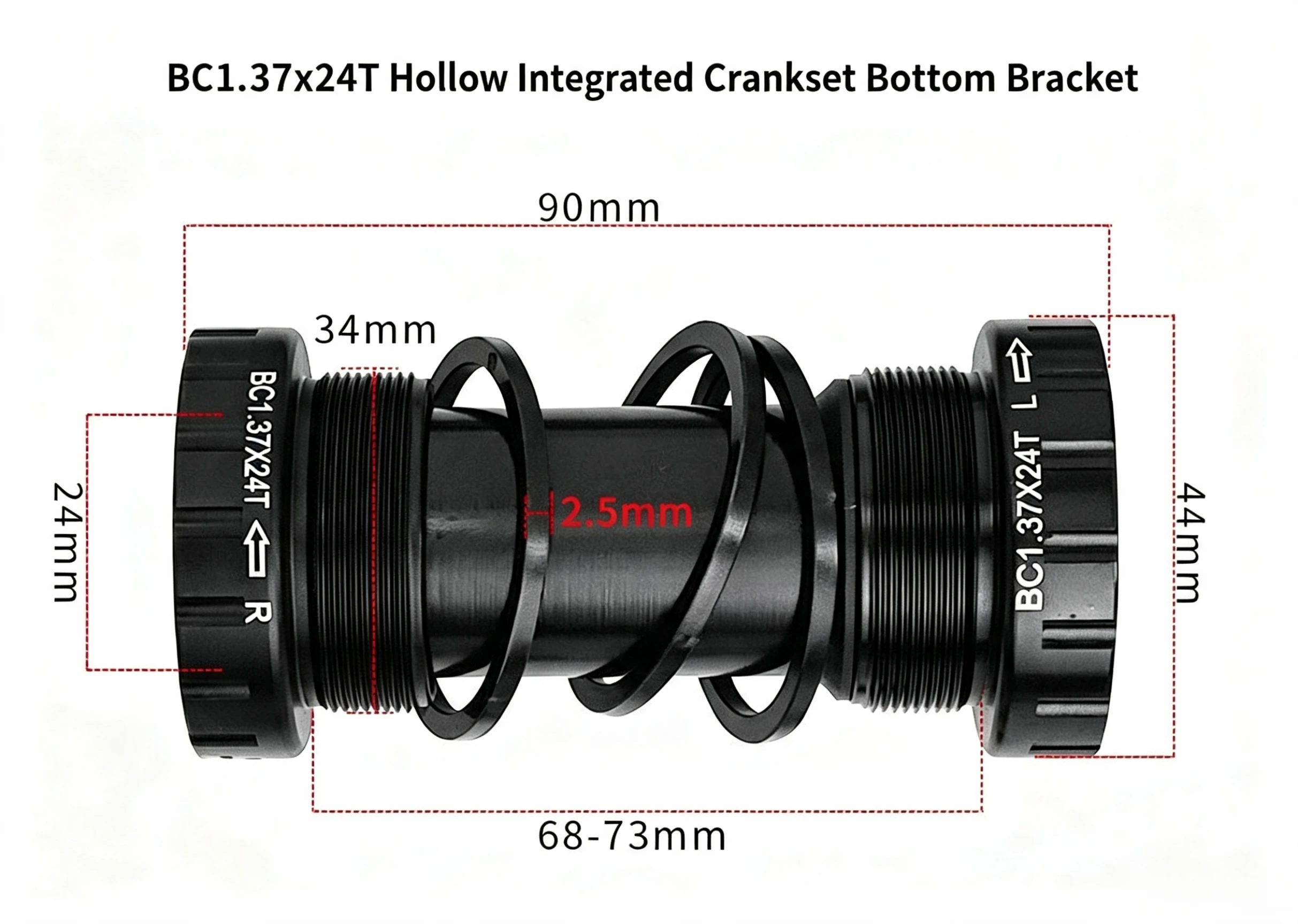 AKANTOR XT Hollowtech MTB Kurbelgarnitur 104 BCD 170mm Fahrradkurbelarm 34-40T Kettenblatt 9-12-Gang Mountainbike Kurbelsatz – Detail 5