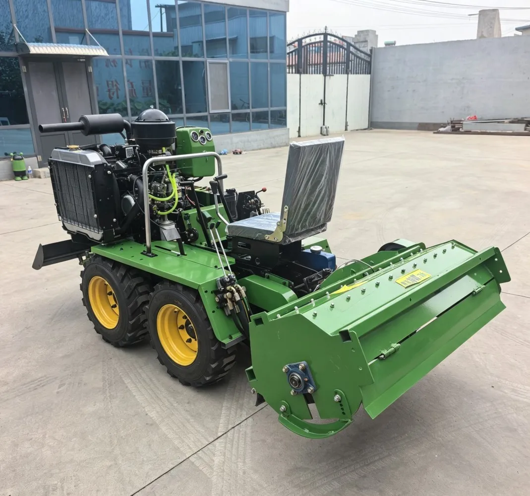 Reinforced Chassis Ride-on Rotary Micro Tiller Adapt To Viscous And Hard Farm Soil