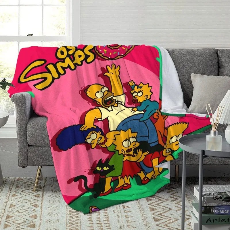 Neue The Simpsons Homer Bart Lisa Abe Kreative Cartoon-Flanelldecke Weiche und bequeme Decke für die Mittagspause und für klimatisierte Räume – Detail 3