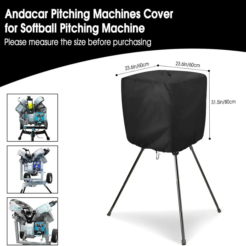 1 Piece Black 210D Oxford Waterproof Cover For Baseball Softball Pitching Machine Outdoor Duty Rainproof Storage Bag