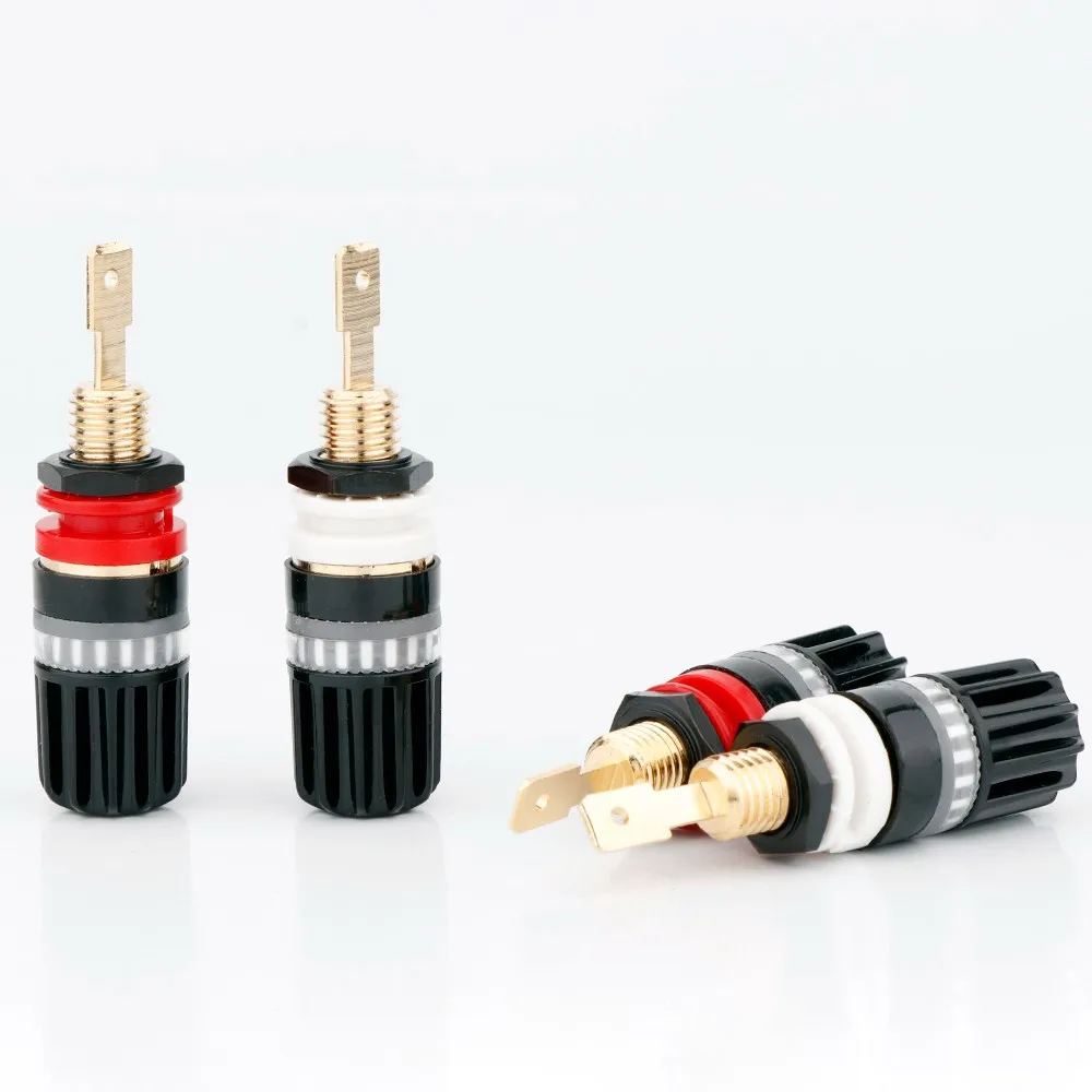 

HI-End Brass Speaker Binding Post Audiophile Amplifier Speaker Terminal Connector Banana Jack Sound Audio Connector Adapter