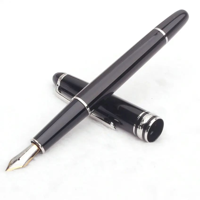 High Quality MB 163 145 149 Msk Ballpoint Pen Luxury Black Resin Rollerball Fountain Pens Platinum Coated Inlay Serial Number