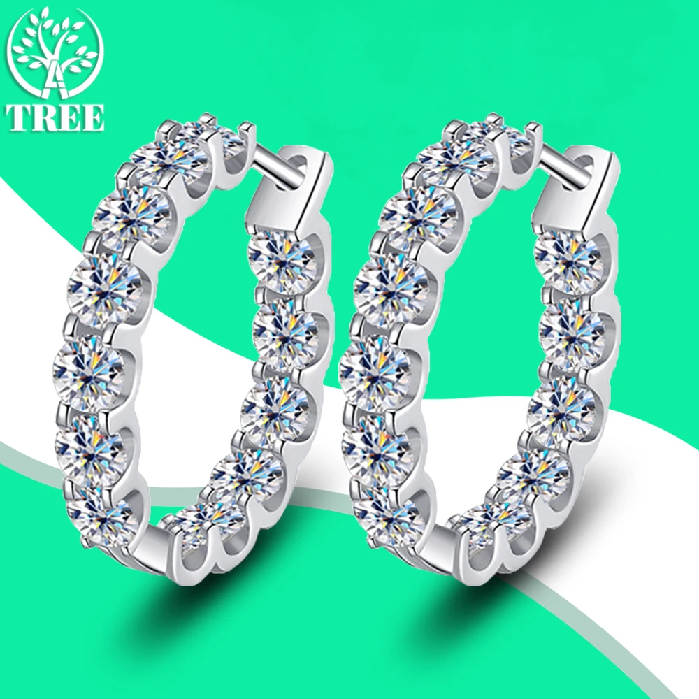 

ALITREE D Color Moissanite Earrings 925 Sterling Sliver Sparkling Diamond Clip Earring for Women Jewelry with GRA Certificate