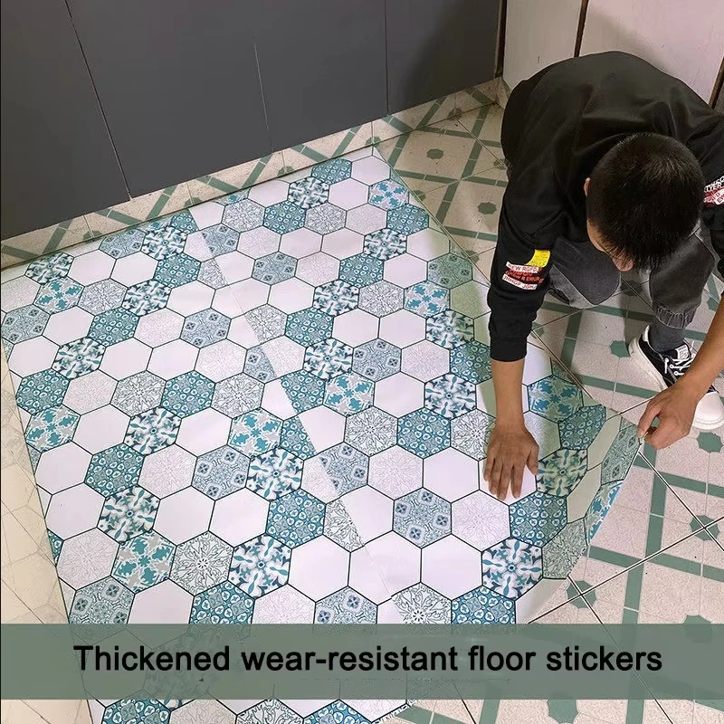 Self Adhesive Floor Sticker Vinyl Waterproof Anti Slip– Imitation Cement Sticker for Kitchen Bathroom Peel and Stick Home Decor