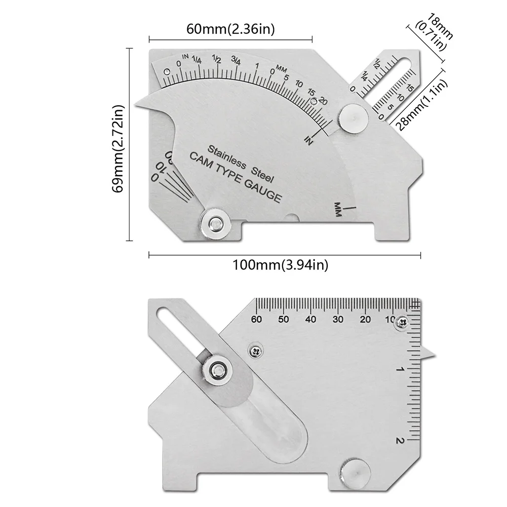 MG-8 Cam Type Weld Seam Ruler for Measuring Critical Dimensions in Welded Joints Including Throat Size Leg Length and Root Face