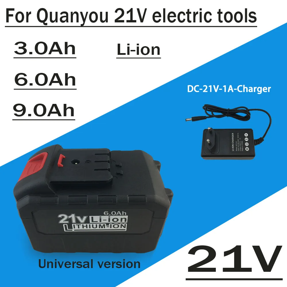 

21V Lithium Battery For Quanyou Chainsaw Angle Grinder, Electric Wrench Tool, Specialized Air Cannon Machine Battery