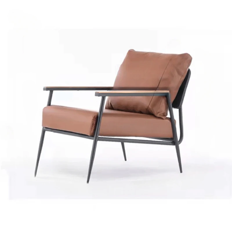 الشمال مصمم الحديد كراسي غرفة المعيشة الإبداعية الترفيه شرفة كرسي أريكة واحد أثاث المنزل الفاخرة دراسة مسند الظهر كرسي