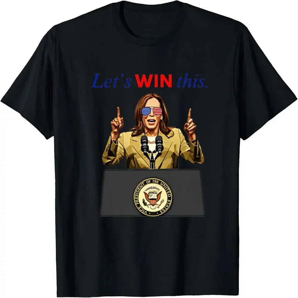 Kamala Harris 2024 Let's Win this Presidential Election Classic streetwear Summer Unisex Fashion T-shirt