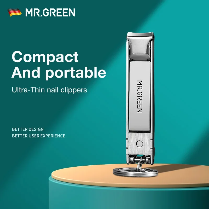 MR.GREEN Ultra-Thin Nail Clippers Collapsible Portable Travel Fingernail Nail Scissors Cutter Stainless Steel Manicure Tools