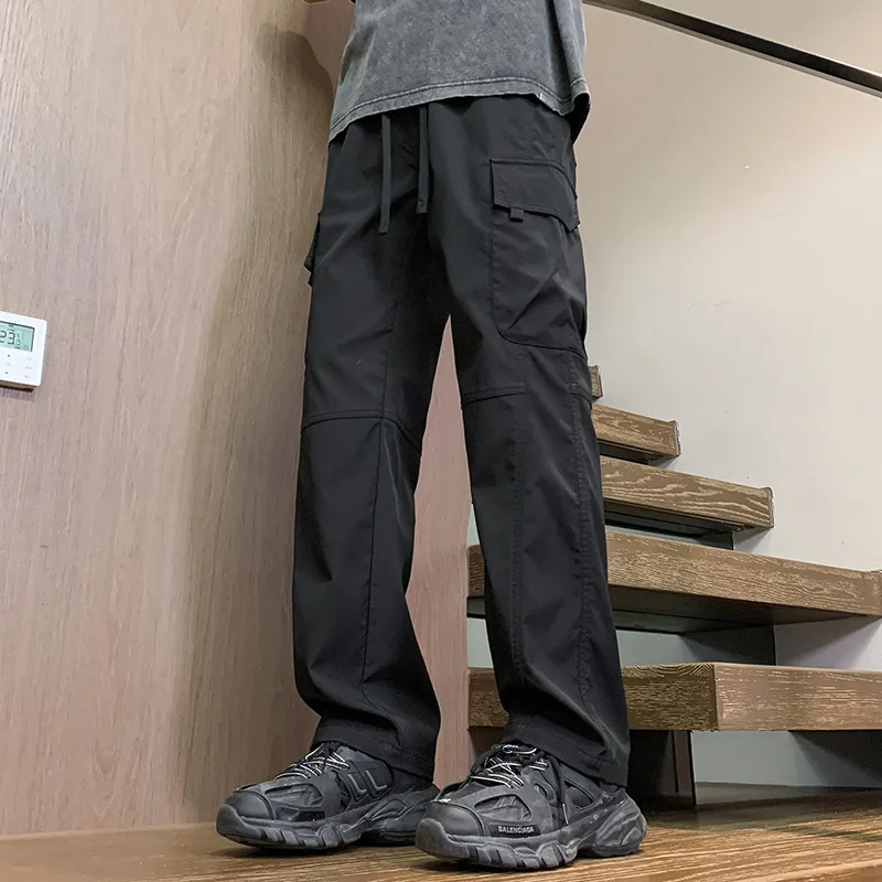 

Мужские весенне-осенние новые свободные прямые брюки, водонепроницаемые уличные штурмовые мужские повседневные брюки