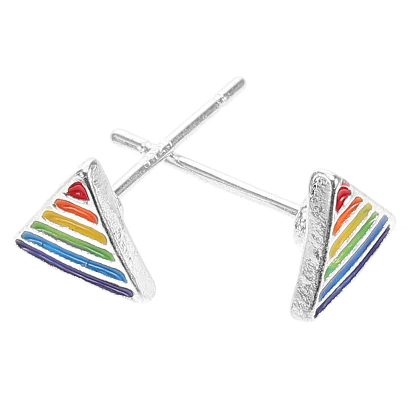 

Rainbow Ear Studs Stainless Steel Triangle Earrings Simple Chic Women Ear Jewelry Decorations Fashion Accessories Gifts