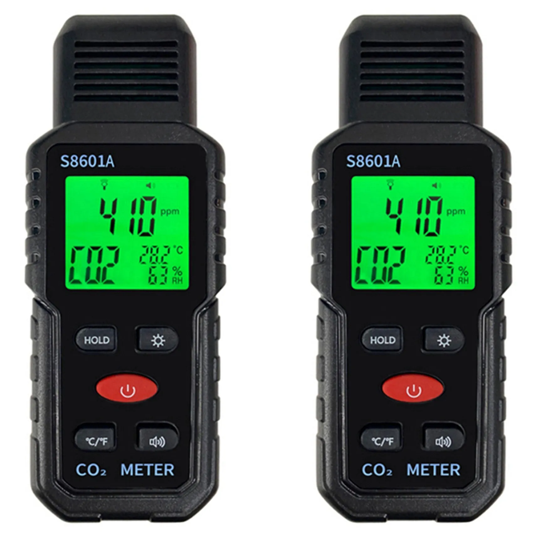 【Lowest-Price!】2X 3 In 1 CO2 Meter Air Quality Monitor Handheld 5000Ppm CO2 Monitor Measurement Carbon Dioxide ℃/℉ Detector S860