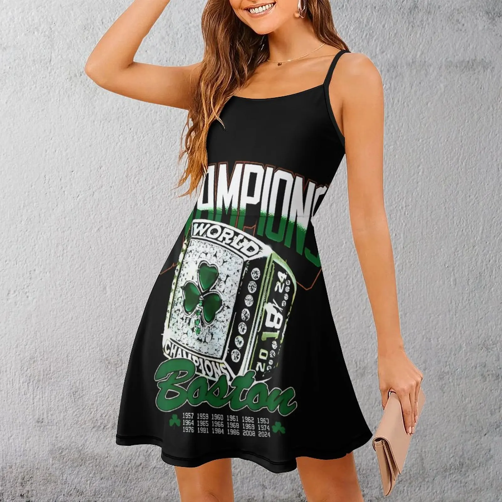 

Sexy Woman's Clothing Dresses Boston Celtics Championship Ring Women's Sling Dress Creative Parties Novelty