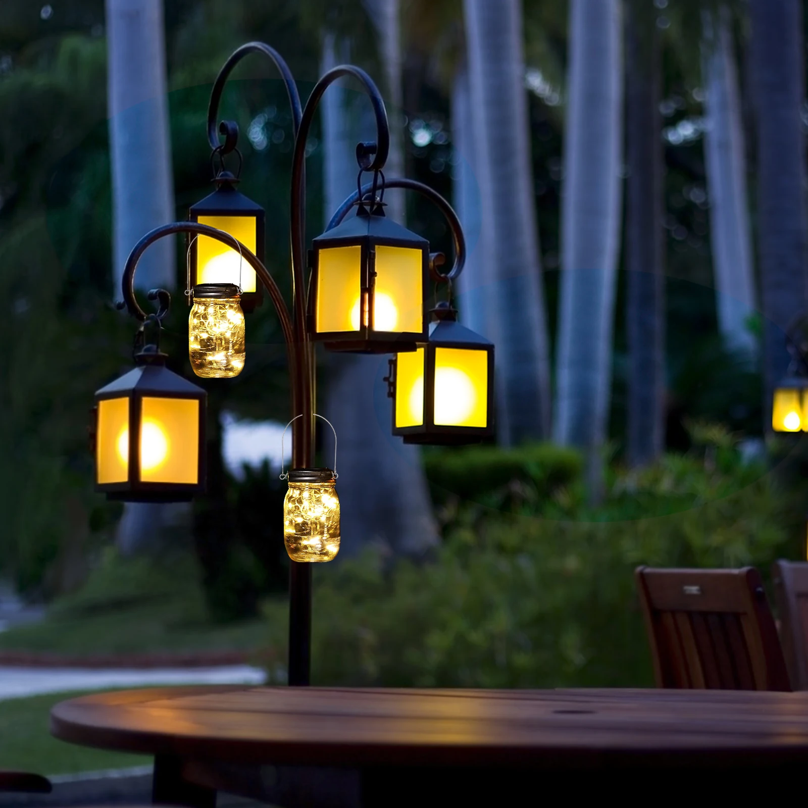

4 Sets Solar Jar Lids String Lights Led Lanterns Decorative Outdoor Garden Patio Light Lids Stainless Steel Aluminum Durable
