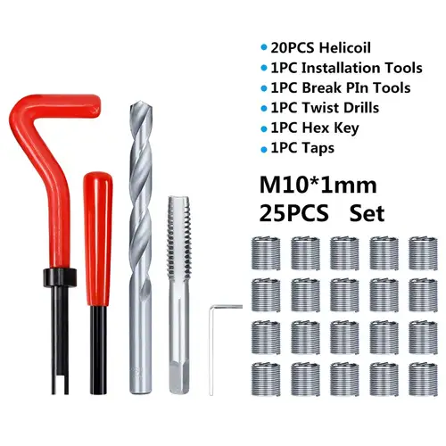 XCAN Thread Repair Kit M3 M4 M5 M6 M8 M10 M12 M14  Screw Thread Inserts For Restoring Damaged Threads Repair Tools Drill Bit - Image 29