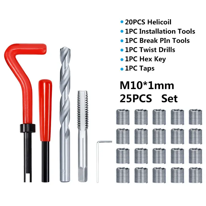 XCAN Thread Repair Kit M3 M4 M5 M6 M8 M10 M12 M14  Screw Thread Inserts For Restoring Damaged Threads Repair Tools Drill Bit - Image 29