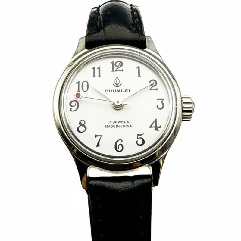 Shanghai Chunlei Brand Watch Women in The Elderly Digital All-steel Retro Leather Belt Inventory Mechanical Manual Women's Watch