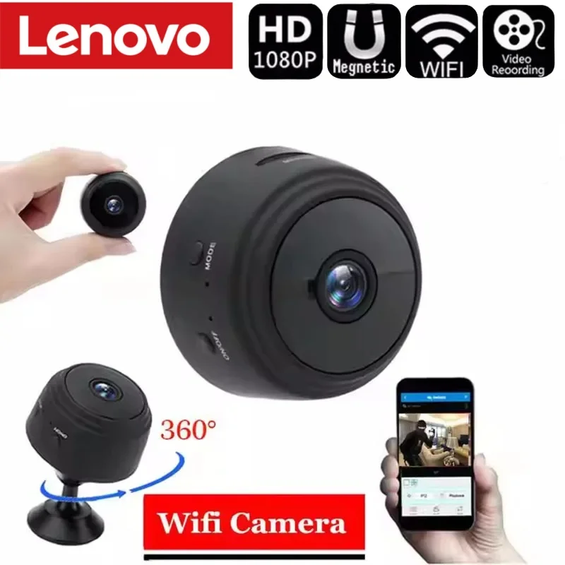 Caméra de sécurité miniature Lenovo A9 1080P Wifi, surveillance à distance sans fil, vision nocturne, vidéo surveillance, caméra intelligente DV HD
