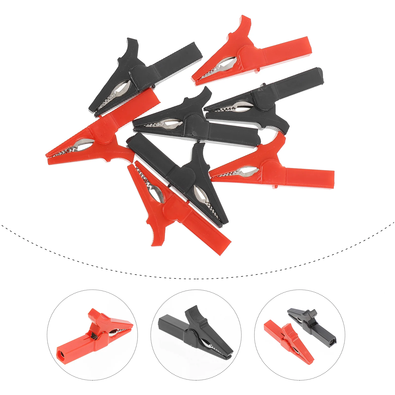 8 Pcs Alligator Clip Spring Jumper Cable Clamps Clips Auto Medium