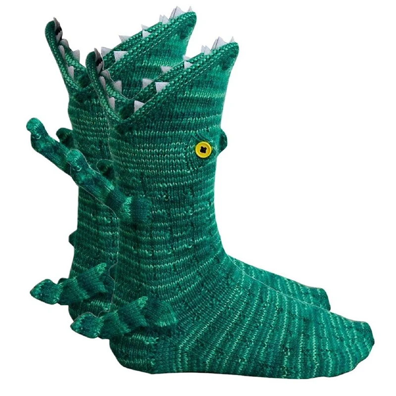 Funny Animal Socks For Women Novelty Crocodile Floor Socks Christmas Creative 3D Chameleon Knit Sock Funky Shark