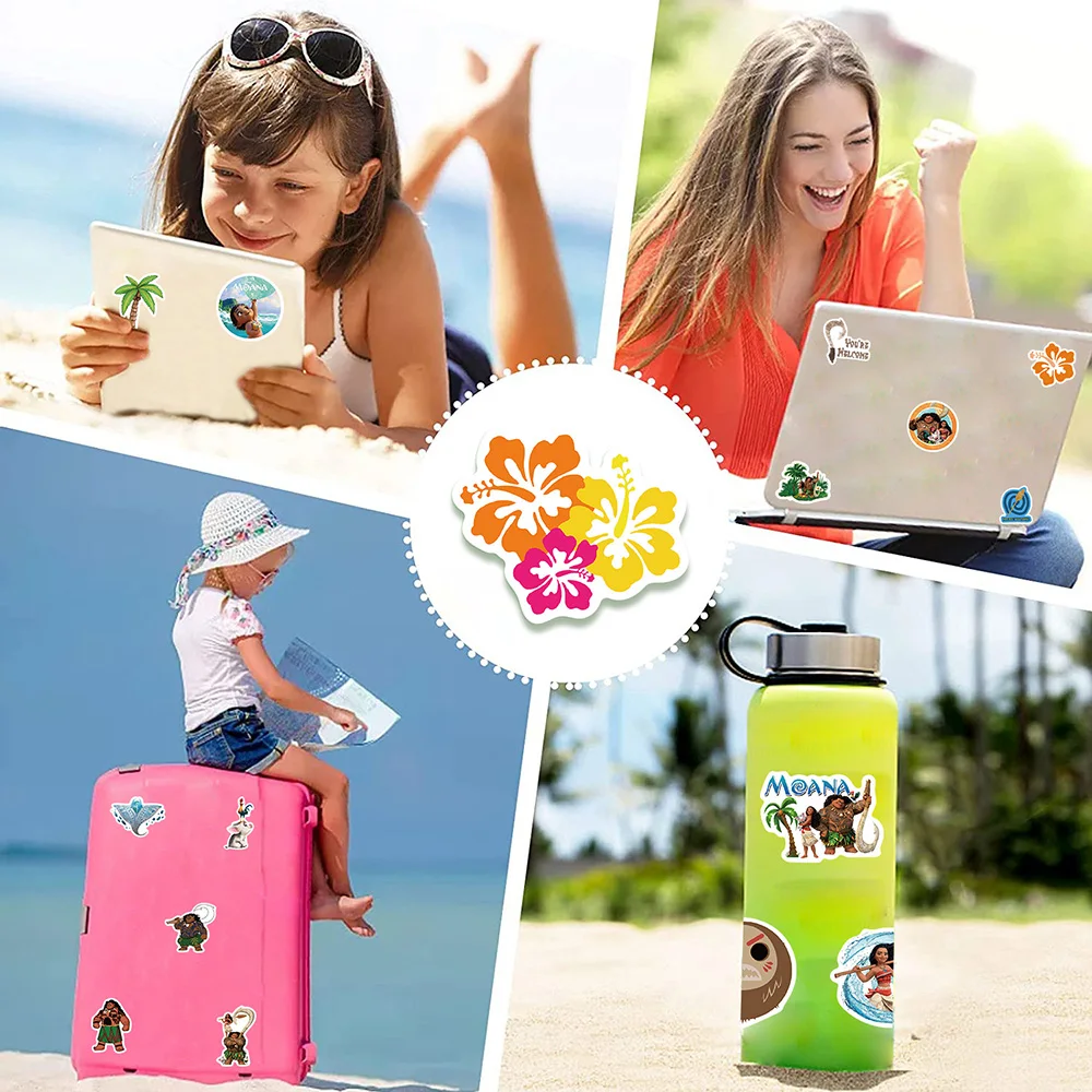 10/30/50pcs Disney Cartoon Moana Stickers Kawaii Princess Girls Sticker for Suitcase Laptop Scrapbooking Laptop Cute Toys Decal