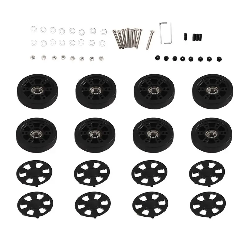 tforu-低騒音ローリングベアリング荷物用車輪-8個入り-55x12mm-旅行用スーツケース交換用キャスター