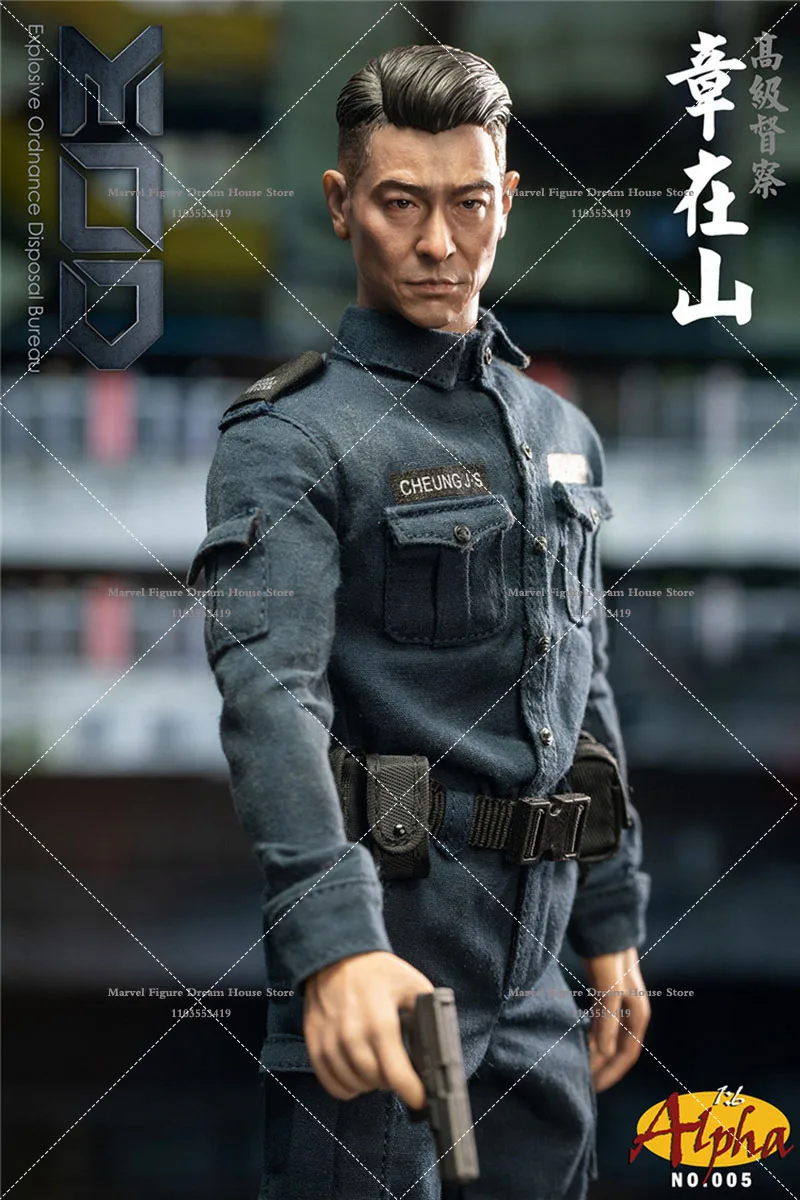 Wielka wyprzedaż Alpha005 1/6 Skala Kolekcjonerska Hongkong EOD Biuro Oficer Aktor Andy Lau Pełny zestaw 12 "Męska figurka akcji Model lalki