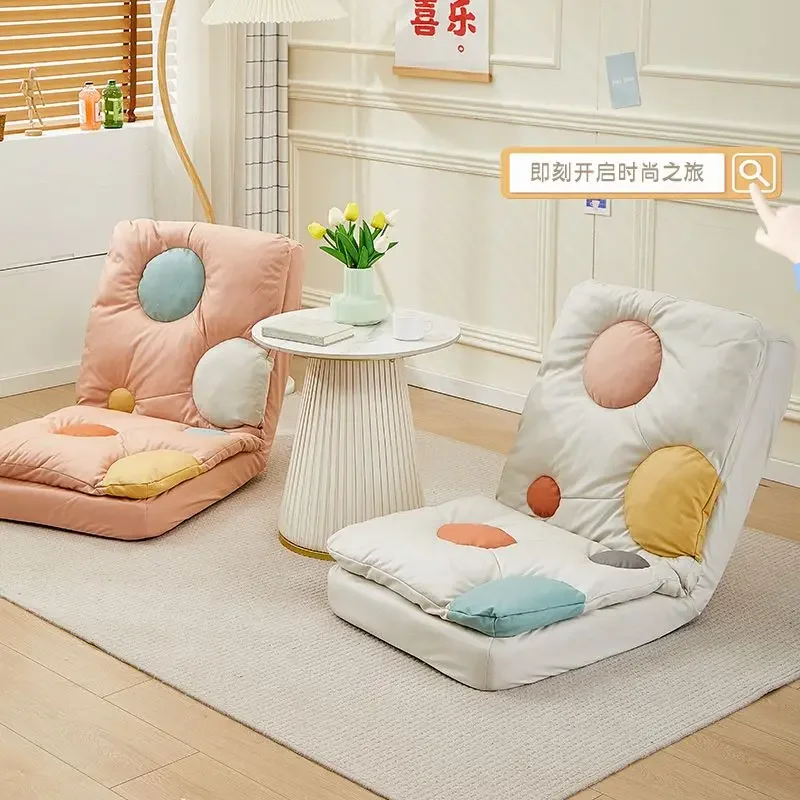 

Nordic Lazy Sofa Reclining Sleepable Bed Folding Backrest Single Chair Bedroom Tatami Seat Balcony Island Living Room Sofas