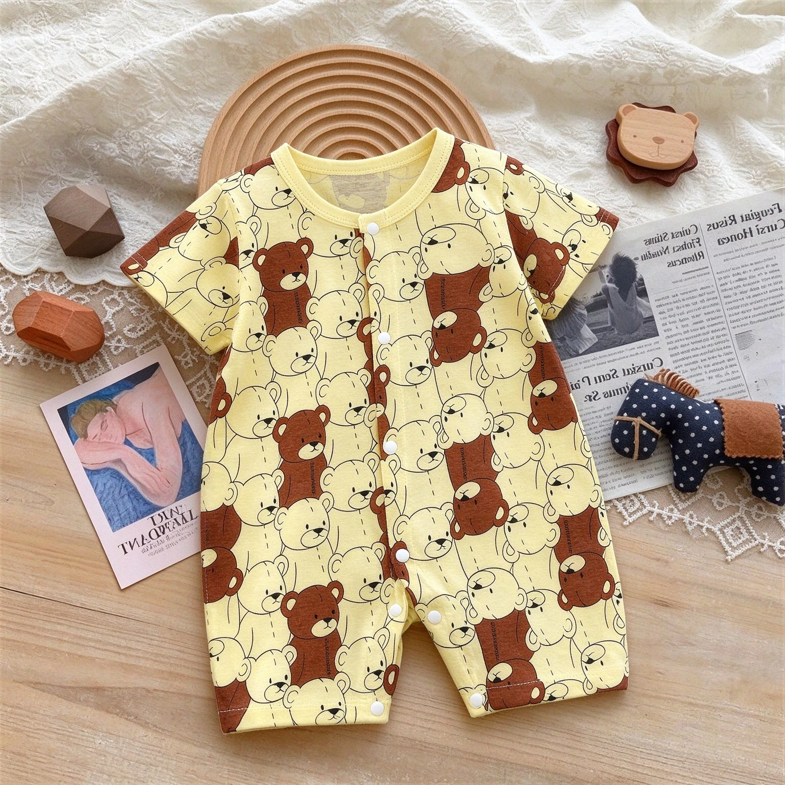 Cartoon Comfort Baby Short Sleeve Rompers Summer Clothes Thin Casual Newborn Baby Costume One-piece Jumpsuit Infant Pajamas