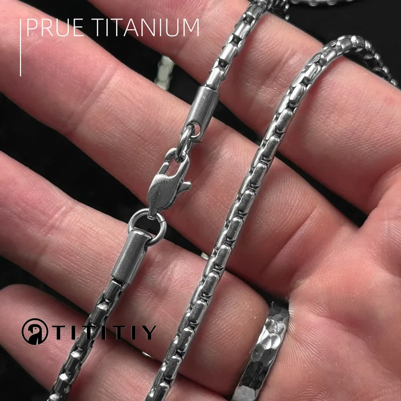 Pure Titanium Snake Chain Necklace Collarbone Chain Ultra-light Anti-allergy Layering Plain Chain Outfit 3.3mm Wide Beautiful