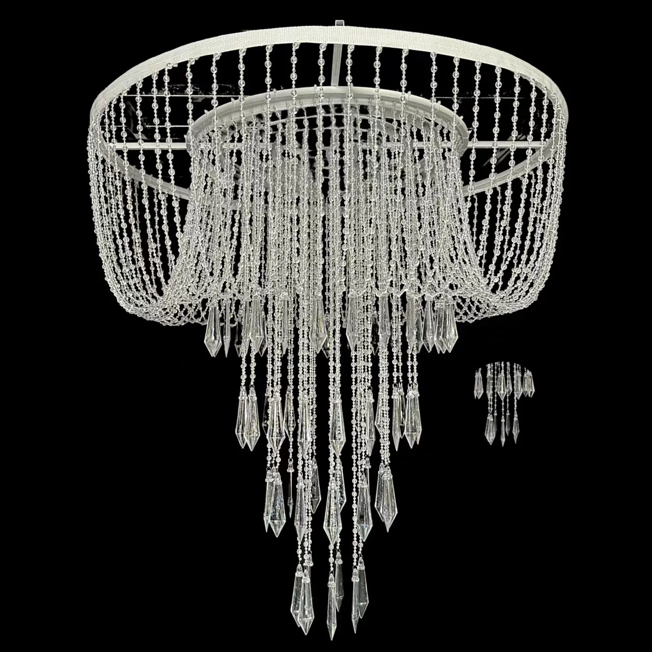 New wedding props crystal acrylic bead curtain ceiling wedding scene chandelier pendant stage arrangement crystal lamp