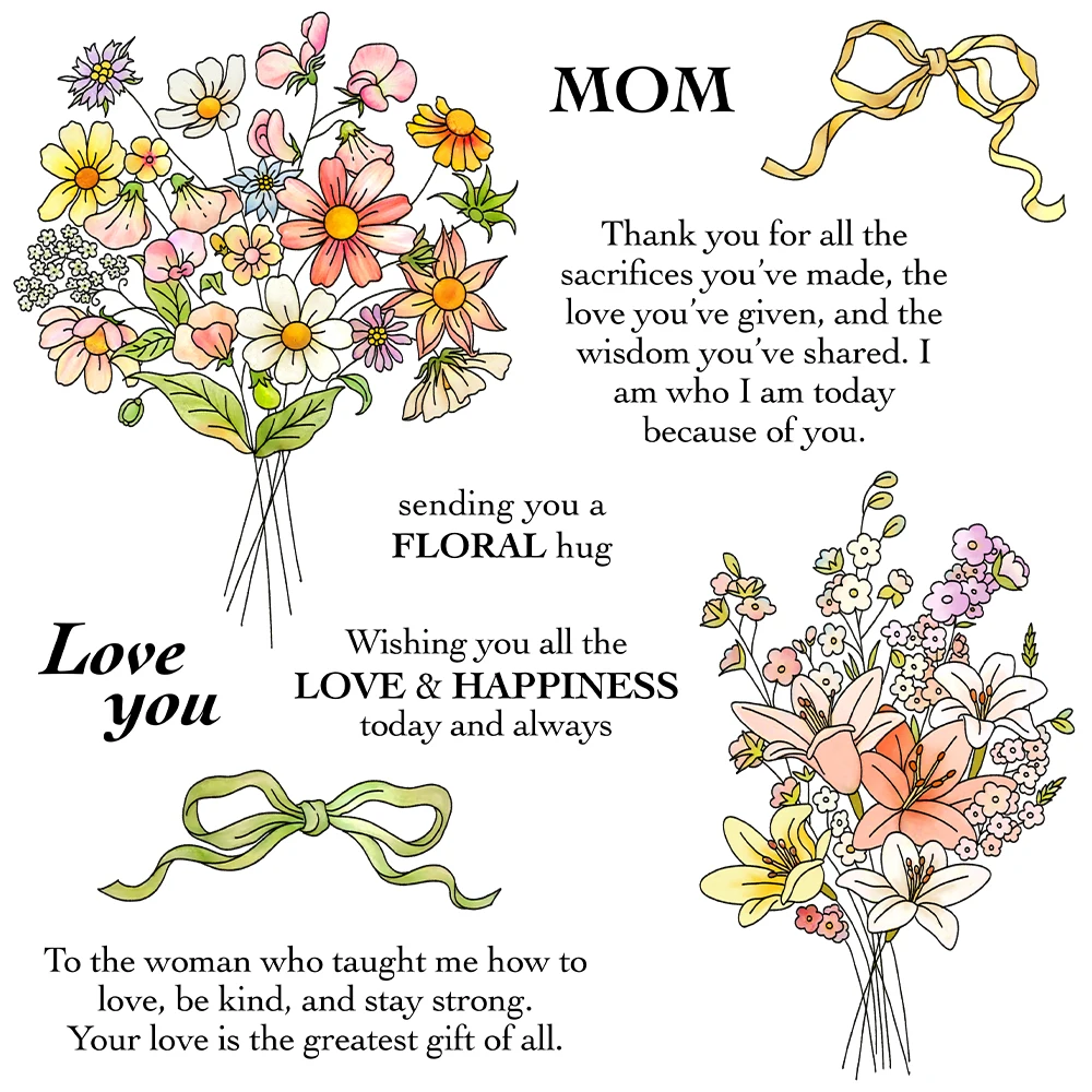 

Mangocraft Bunches Of Blooming Flowers Clear Stamp DIY Scrapbooking Supplies Silicone Stamp For Card Making Albums Crafts Decor