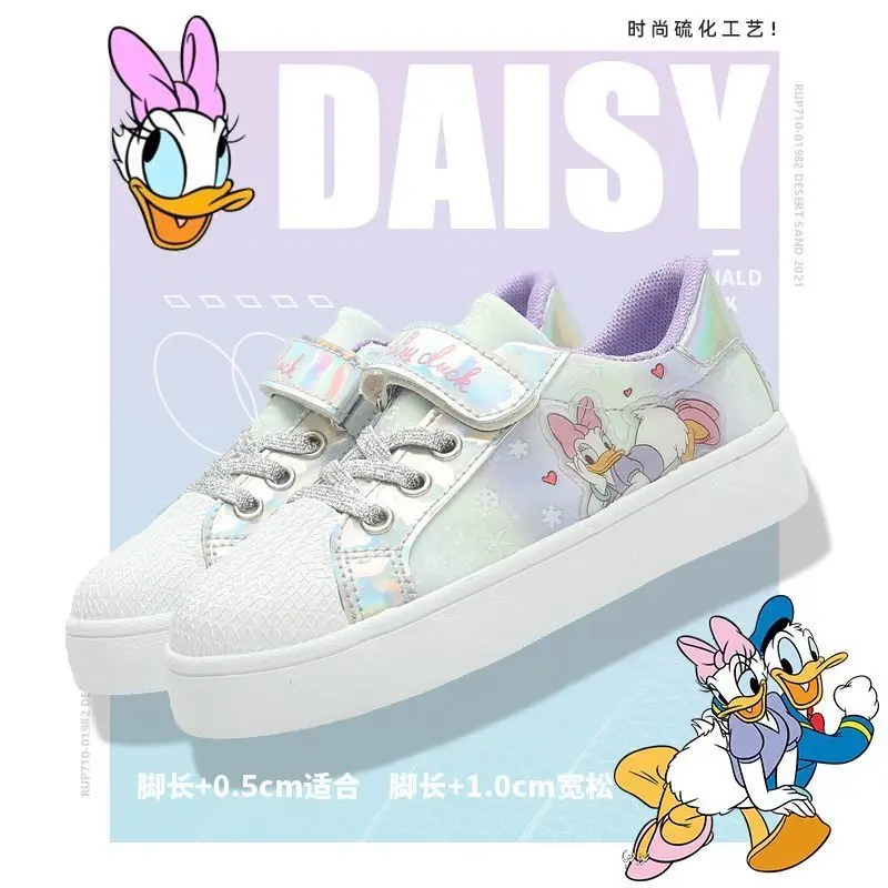 2022 Frühling und Herbst neue Plus Size Kinder sport Mädchen Donald Ente Regenbogen weiche Sohle Casual Board Kinder Kinderschuhe