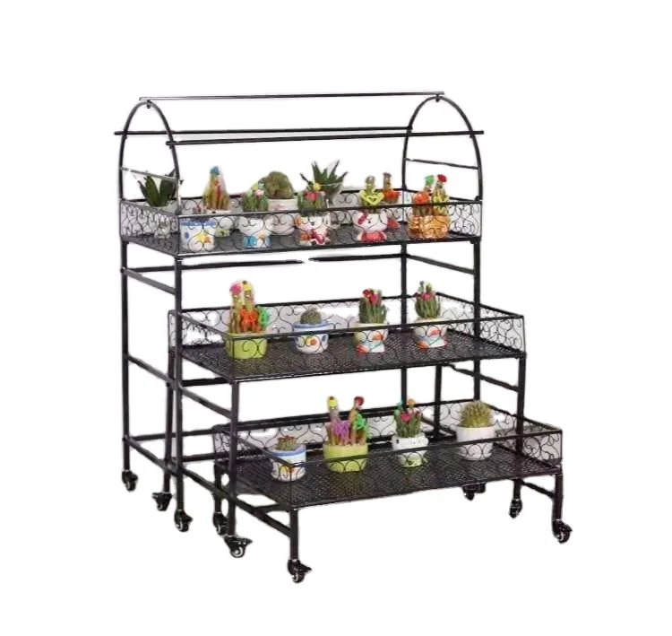 

2021Large flower shelf modern metal flower plants shelf stand,iron flower pot shelves outdoor