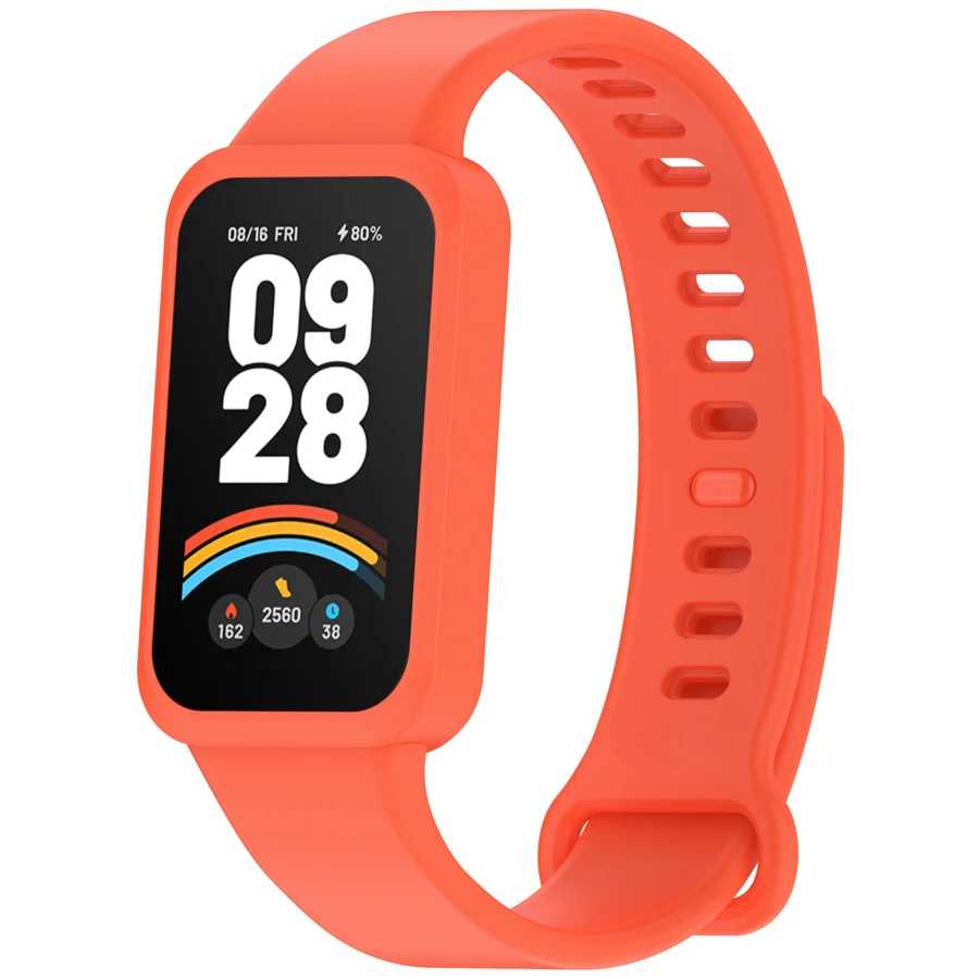 PC-hoesje + zachte siliconen band voor Xiaomi Smart Band 9 Active band Smartwatches polsbandjes armband voor Redmi Band 3 band