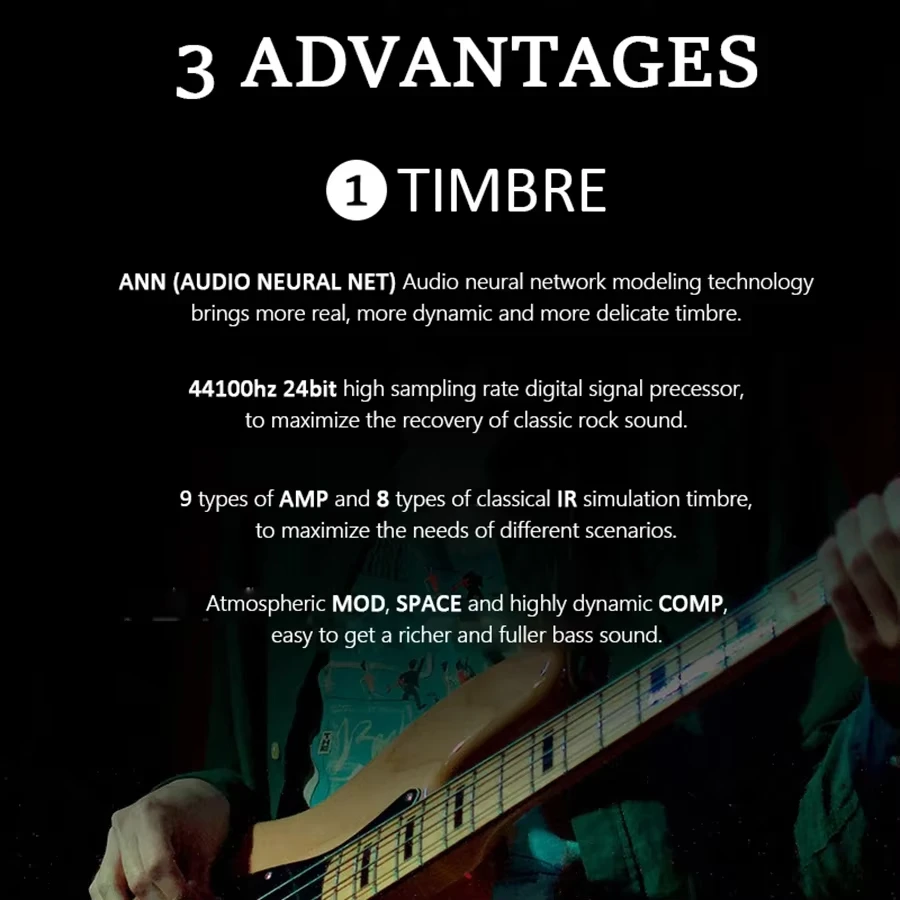 M-VAVE Tank B Multi Effects Guitar Pedal - Digital Multi-Function Processor for Guitar Players Accessories