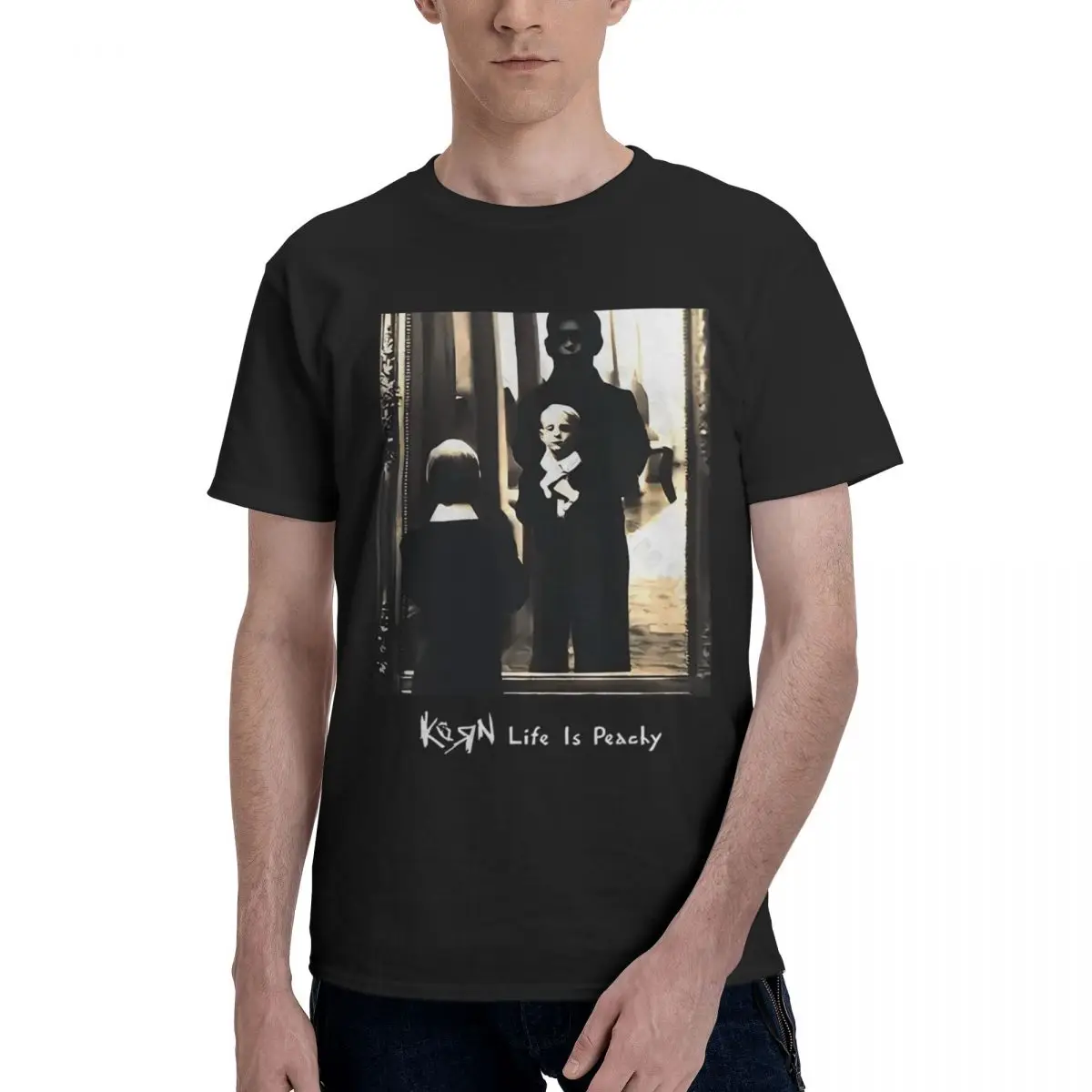 Korn Life Is Peachy 100% algodón Casual transpirable cómoda camisa nueva en camisetas y camisetas ropa hombres