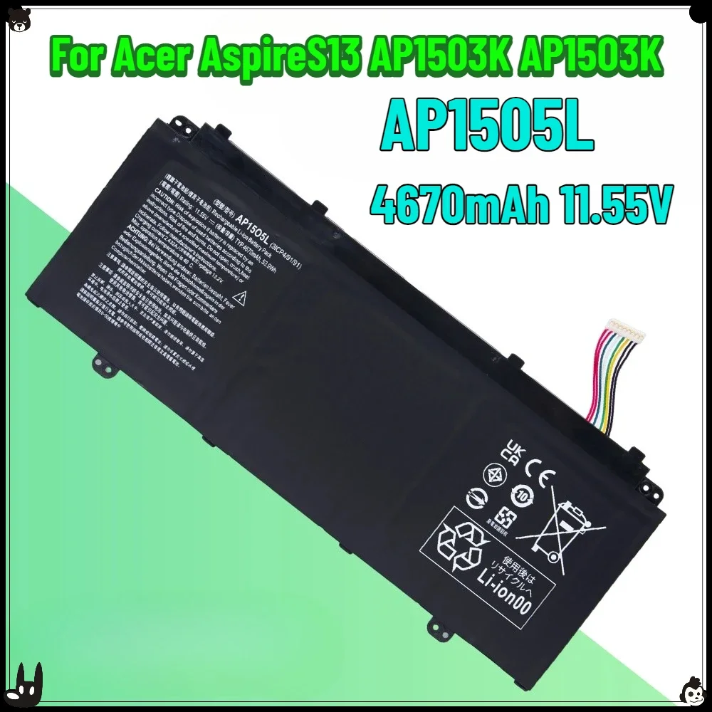 SWZY 11.55V 4670mAh AP15O5L Laptop Battery for Acer AspireS13 AP1503K AP15O3K Notebook Battery AP15O5L  AP1505L PICP4/91/91