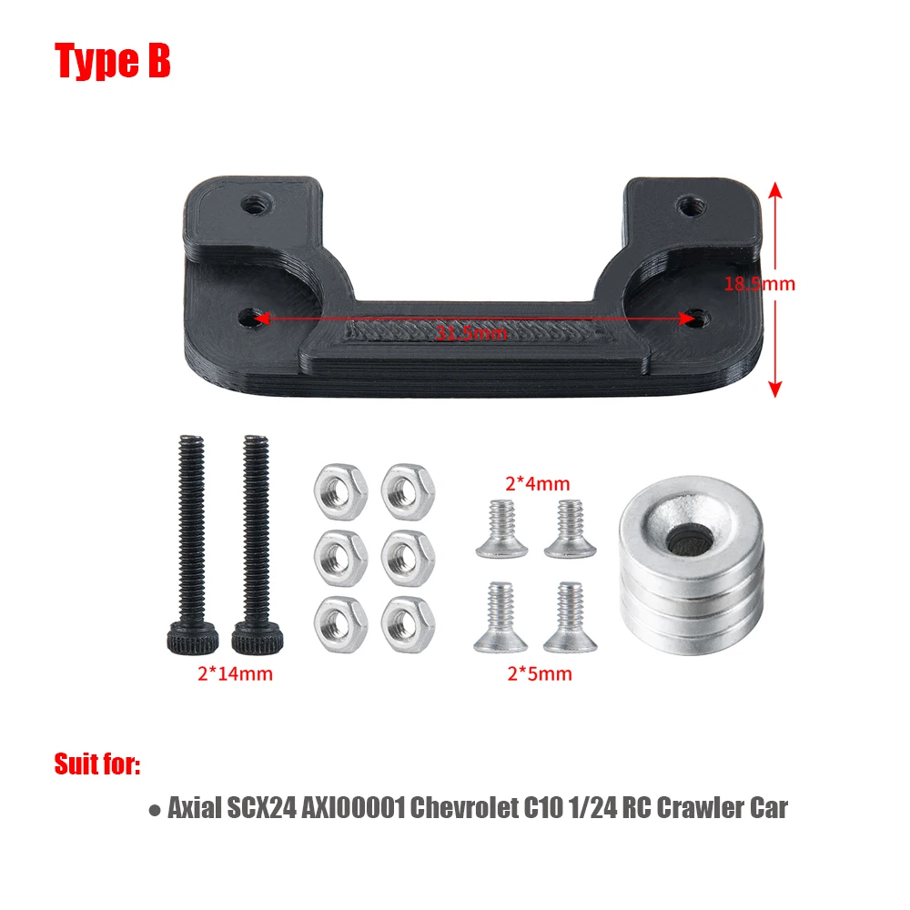 MIBIDAO Magnet Car Body Shell Column Post Mount dla Axial SCX24 Deadbolt Chevrolet Wrangler Gladiator Bronco 1/24 RC Crawler Car