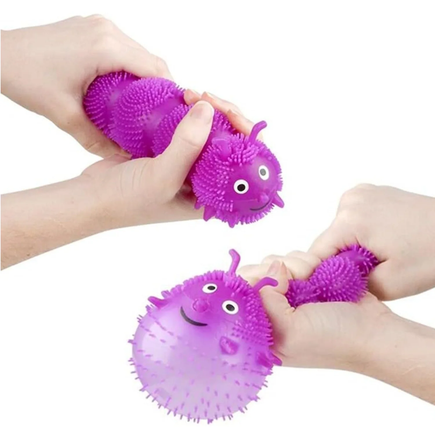 Light up Caterpillars Squeeze Toys Kids’ Stress Relief Toys Decompression Worms Sensory Squeeze Ball Gifts Animal Party Favors