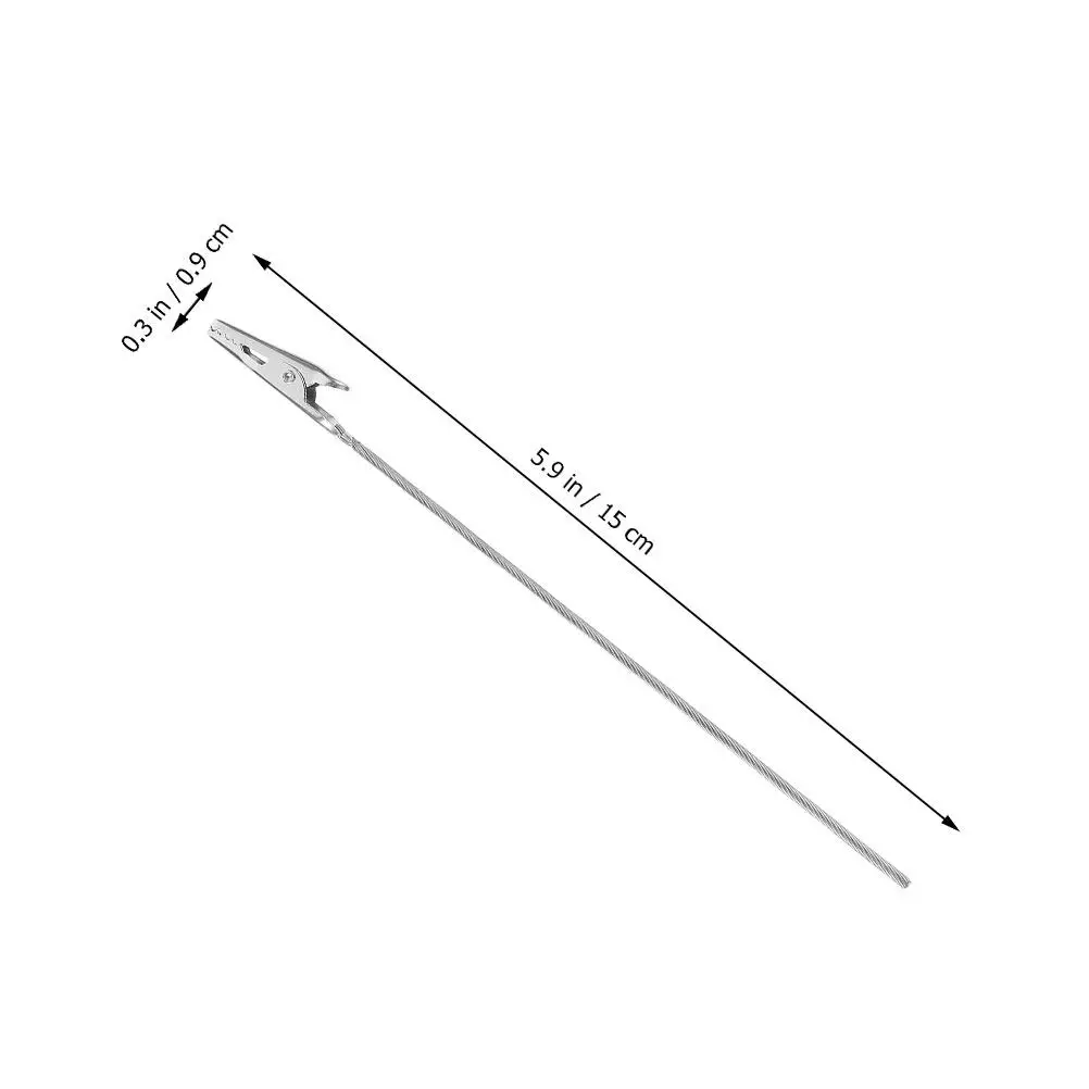 40Pcs Steel Wire Rope Crocodile Clips Long Tail Metal Wire Clamps for Cable Fixing Repair Decoration Craft Bundling Photo Menu