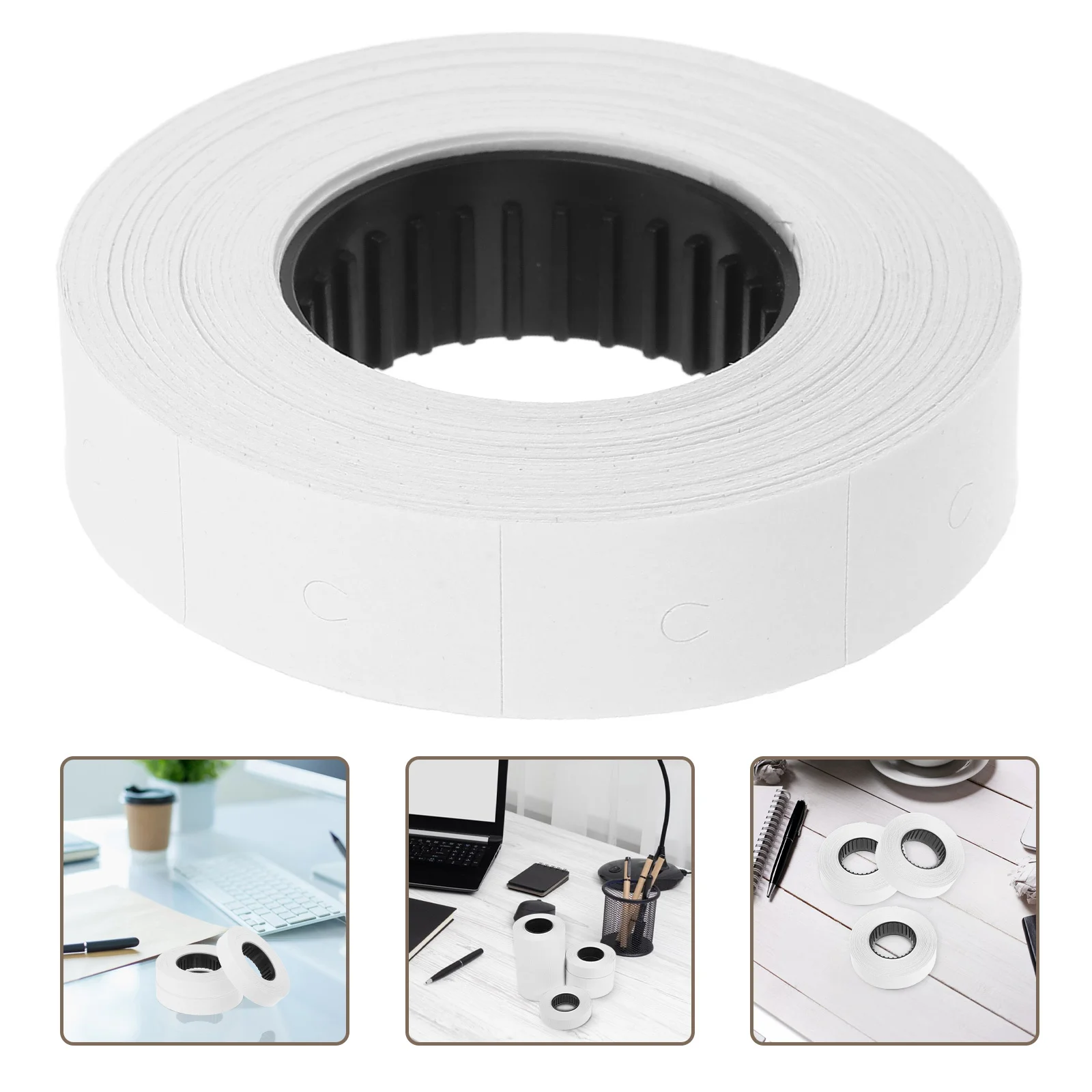 

10 Rolls Price Labeller Paper Refill White For Labeling Machines Clear Print Quality Supermarket Warehouse Organization Sticker